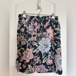 Loft Outlet floral summer skirt with decorative tie waist size large